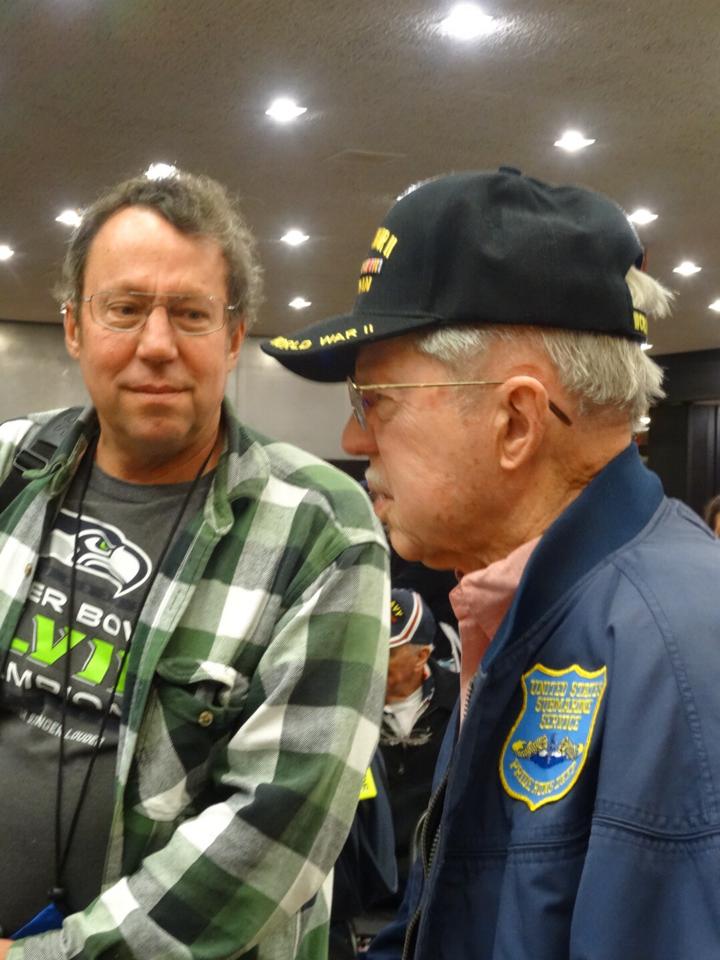 Buell and Joe Hembree get ready to fly to Washington, DC for the WWII honor flight.